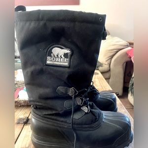 SOREL Blizzard Waterproof Insulated Solid Black Snow Boots MEN'S USA Size 10!